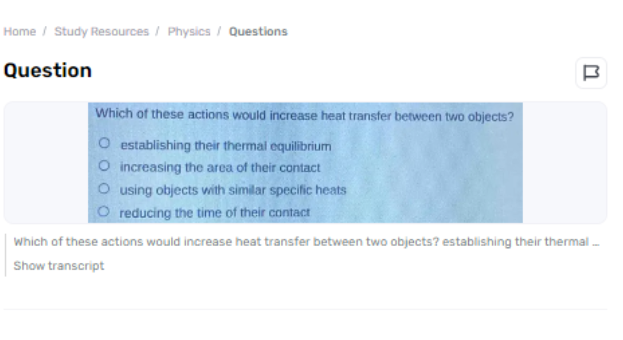 Which Of These Activities Would Increment Warm Exchange Between Two Objects?